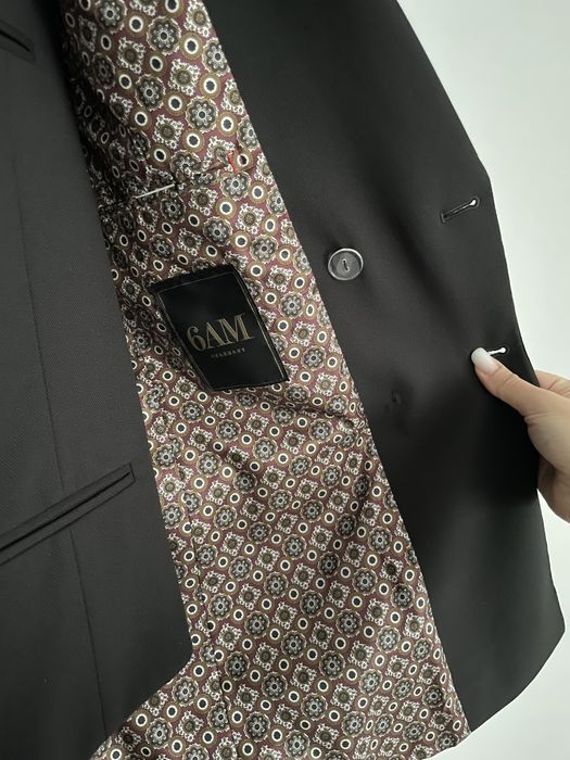 Costum 6AM CEREMONY ginere/mire negru cu doua randuri de nasturi