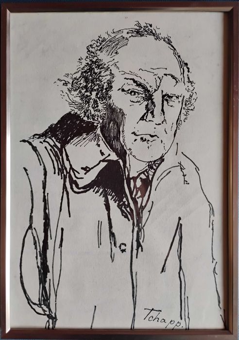 Графичен портрет на режисьора Федерико Фелини .