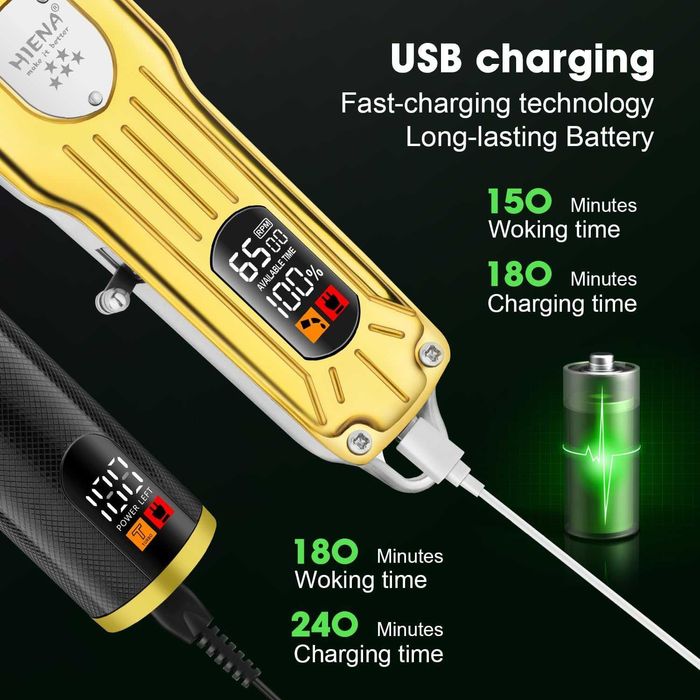 Комплект машинка за подстригване HIENA PRO за мъже, фризьорски