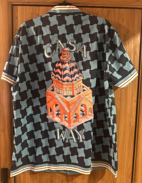 Комплект Casablanca Cuban Collar Silk Short-Sleeve Shirt 'Blue'