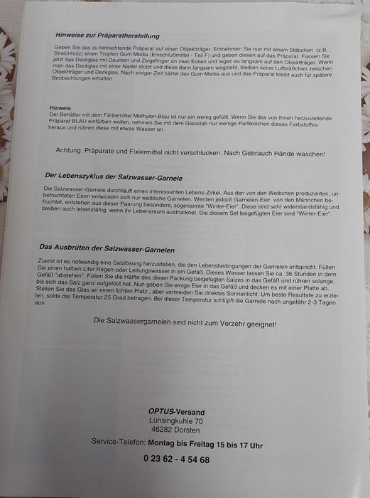 Optus Mikroskop Set Microscop hobby nou adus din Germania