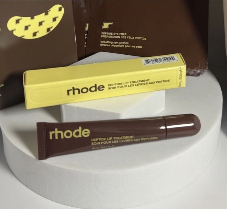 rhode Peptide Eye Prep Banana Peel пачове за очи + Caramelized Banana Lip Gloss гланц , грижа за кожата | Hailey и Justin Bieber оригинални лимитирани