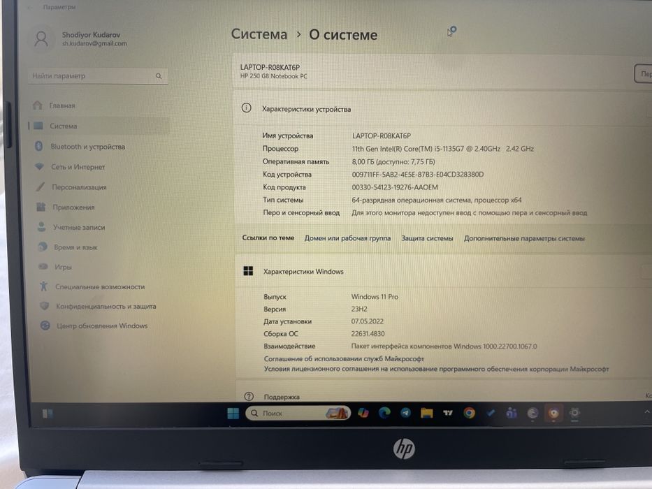 HP 250 G8 noutbook sotiladi holati yengi