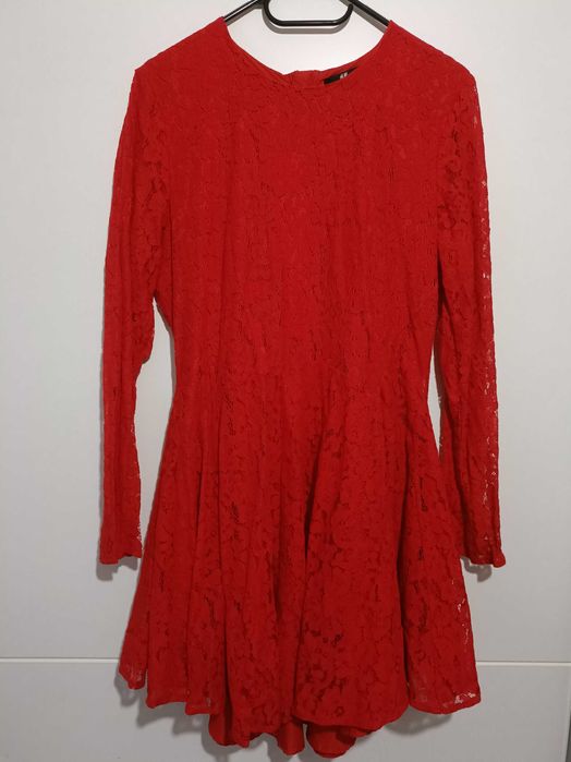 Rochie roșie - aspect dantelă | H&M