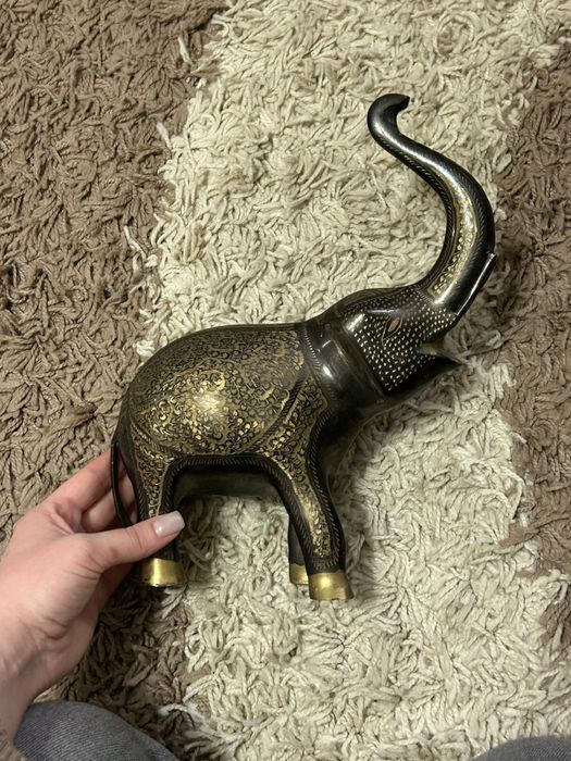 Бронзовые статуэтки, тигр, слон, собака, дельфин