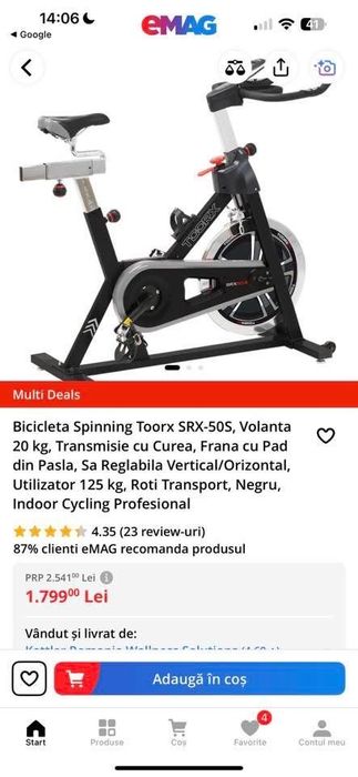 Bicicleta Spinning Toorx SRX-50S