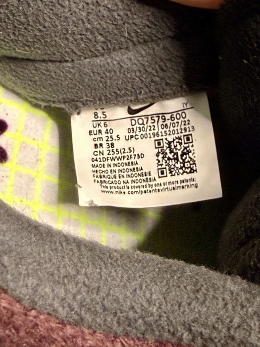 Nike Dunk Low Fleece Burgundy Crush size 40