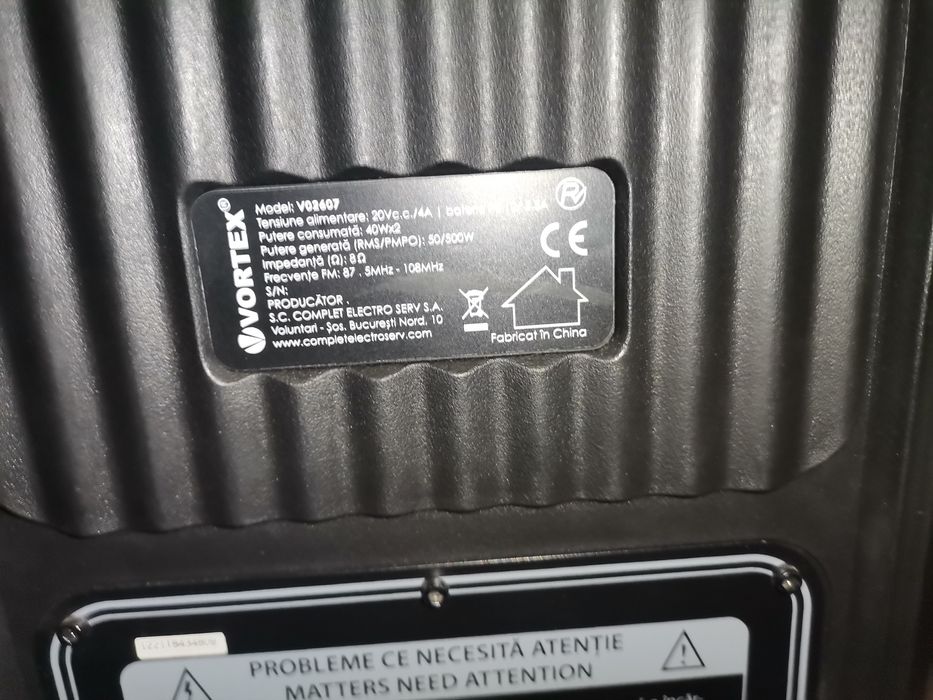 Boxă portabilă mare nouă vortex Bluetooth,stik,card,radio, microfon,