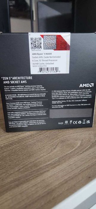 Продаётся игровой процессор Ryzen 5 9600X socket AM5,6 ядер 12 потоков