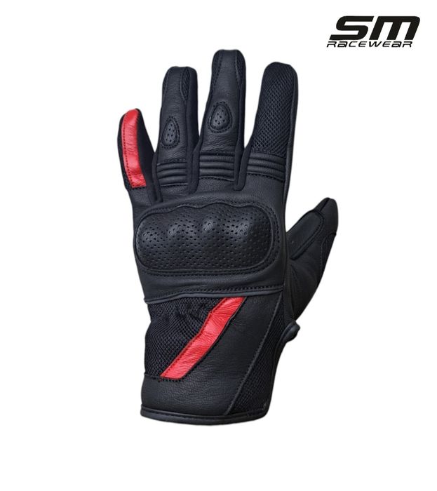 Manusi moto piele naturala + textil SM Aering marimi M L XL și 2XL