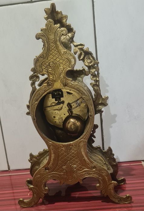 Италиански Бронзов Каминен Часовник Lancini