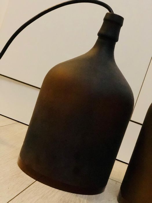 Mid century 2 pendul lampa sticle