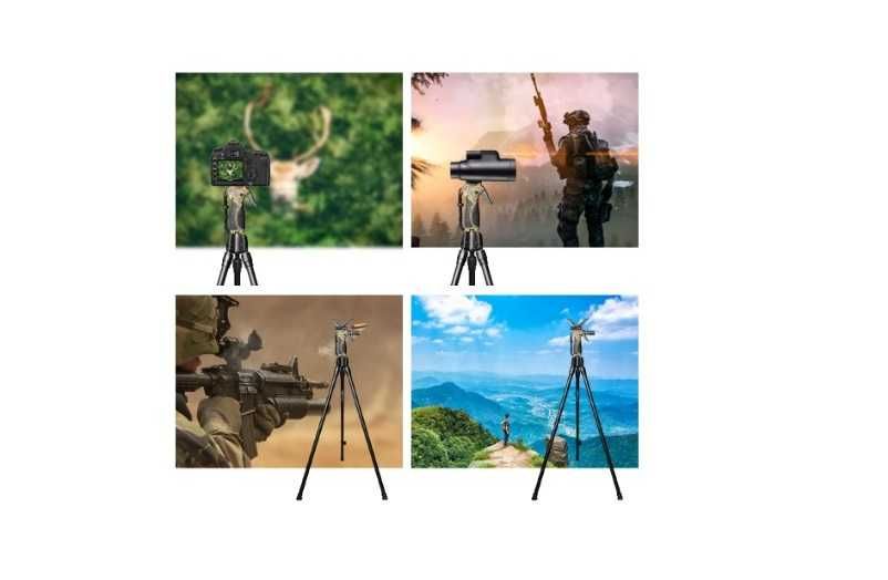 Trepied pentru vânătoare, din aluminiu, cu sistemă de eliberare rapidă