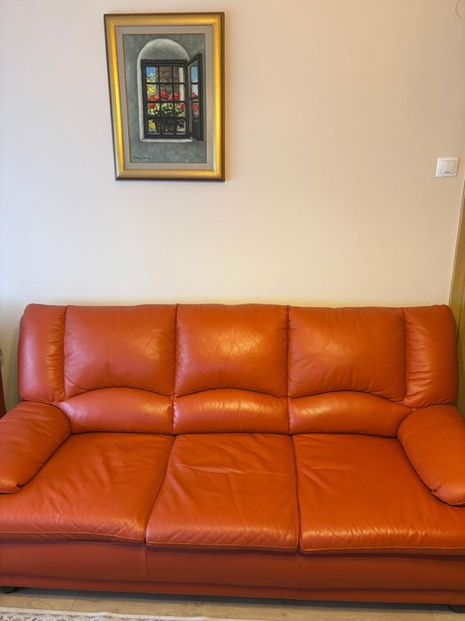 Set Canapea + fotoliu de piele.