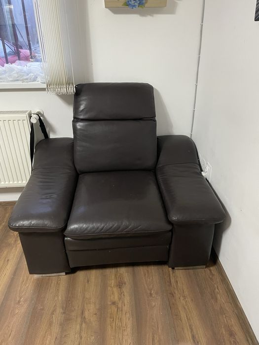 Fotoliu din piele maro