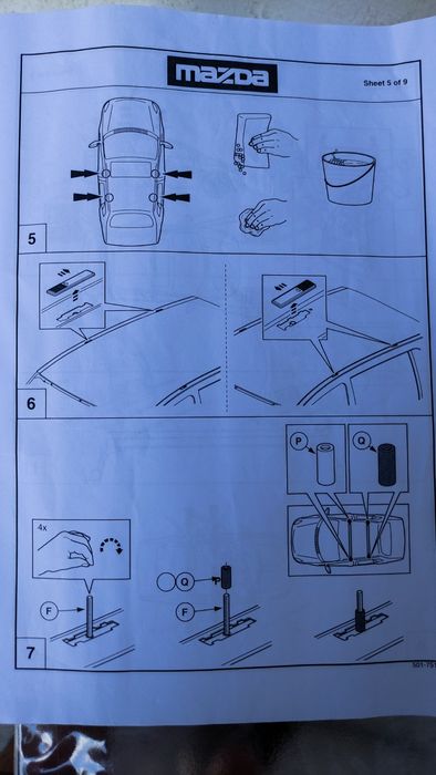Mazda 5, 6 и CX-3 Оригинален багажник за покрив, напречни греди, релси