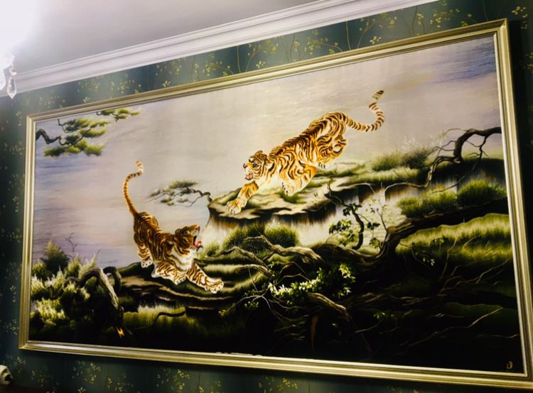 Дорогой подарок Ручная работа, Очень большая Шелковая картина