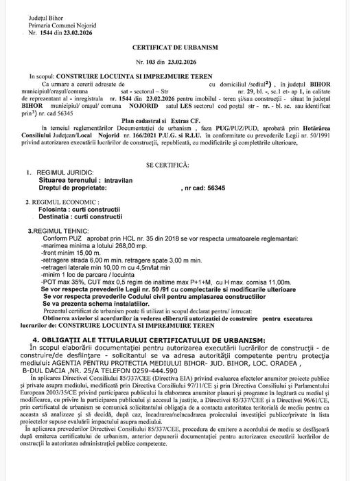 Terenuri de vânzare – Leș (Nojorid) – parcele pentru casă – de la 327mp - 9156 €