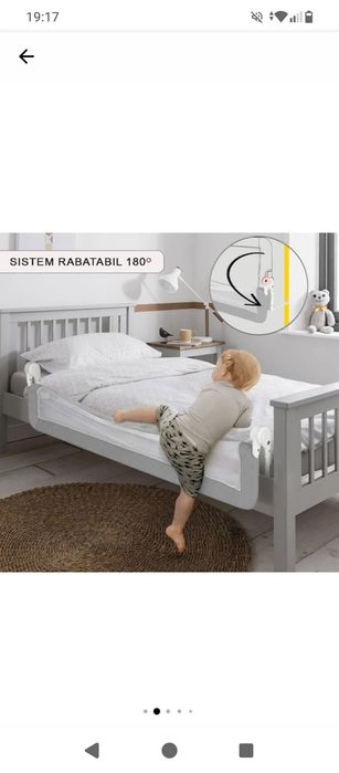 Bariera protecție pat bebe