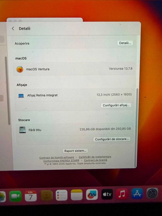 Apple MacBook Pro 13 2017 A1708-Core i7-16 Gb-256 GB-tow Thunderbolt 3