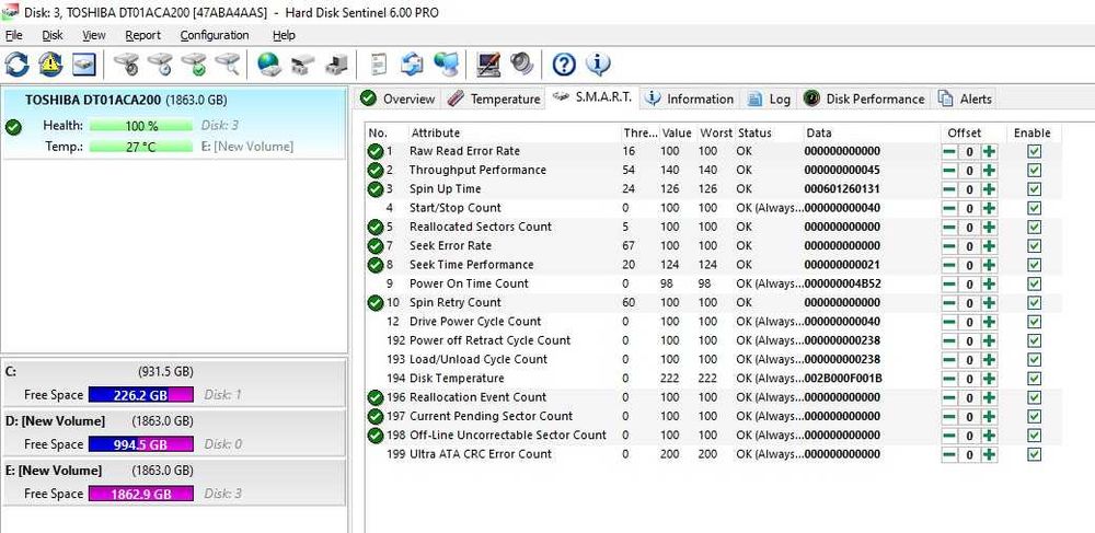 Hard Disk Toshiba DT01ACA200, 2TB SATA3 6GB/S, 3.5 inci,7.2K RPM 64MB