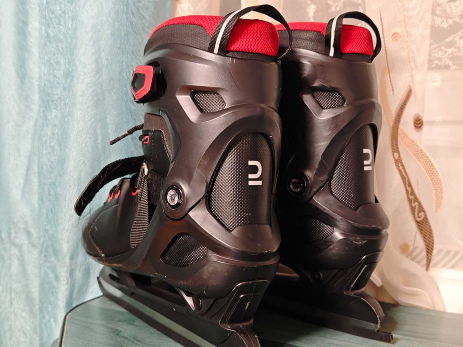 Patine Barbati OXELO FIT 500 Negru-Rosu Decathlon