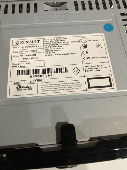 Ларгус головное устройсто  USB Reno