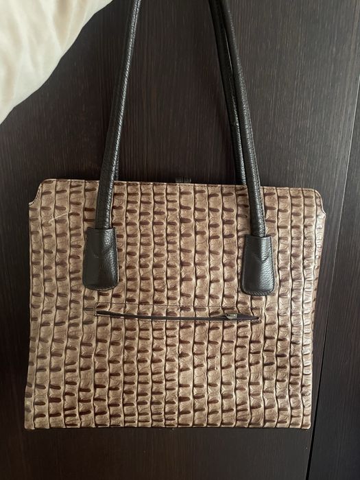 Голяма чанта естествена кожа