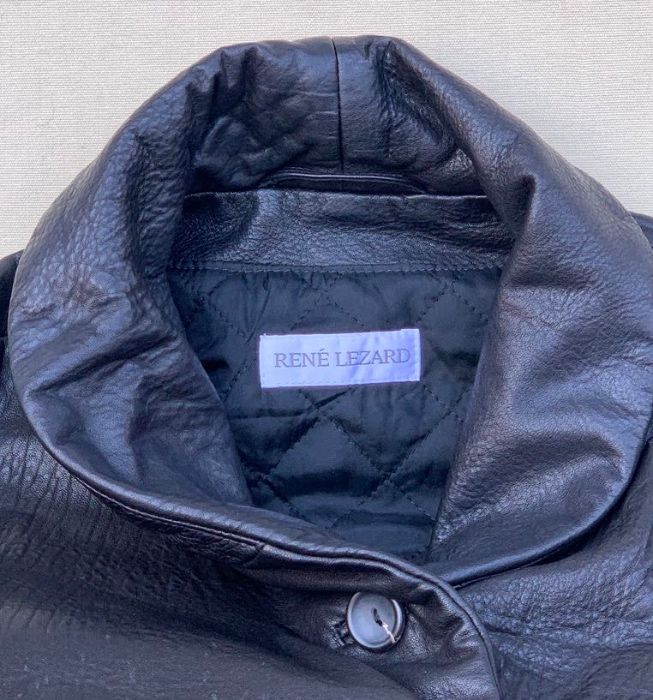 RENE LEZARD Superba Haina Geaca Fashion Chic Piele Negru Original UK
