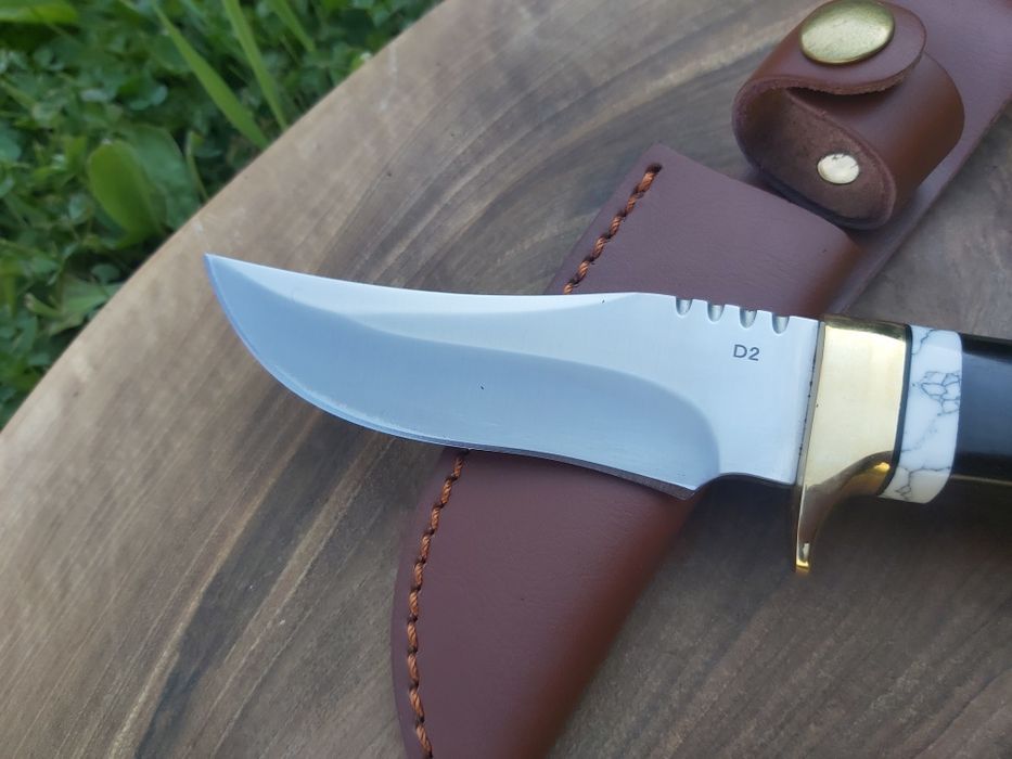 Висококачествен ловен нож стомана D2 с кожена кания,LN406
