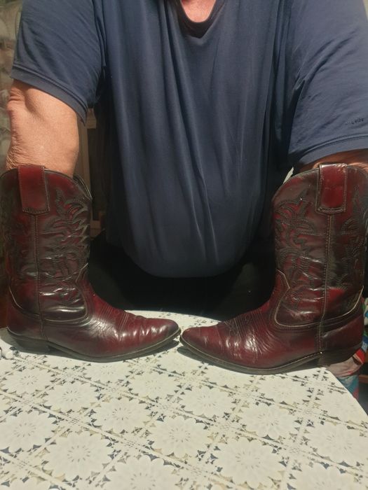 Винтидж каубойски ботуши Y2K Rancho Burgundy Western Rodeo