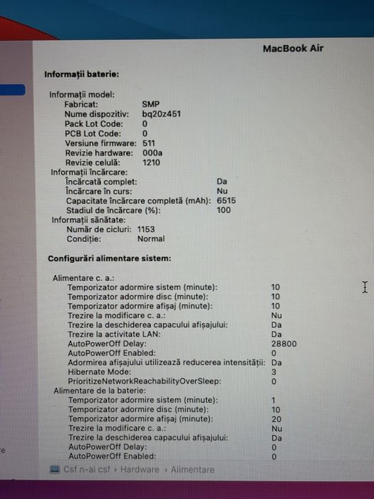 Laptop MacBook Air A1466