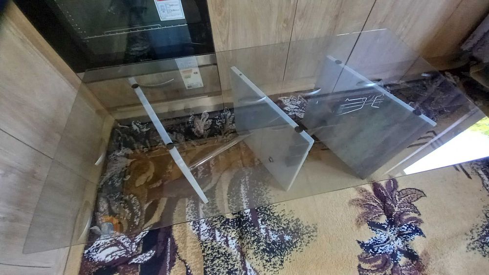 Холна маса мрамор/ стъклен плот