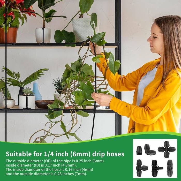 Комплект 40бр Т образни дюзи за капково напояване за 1/4" маркуч