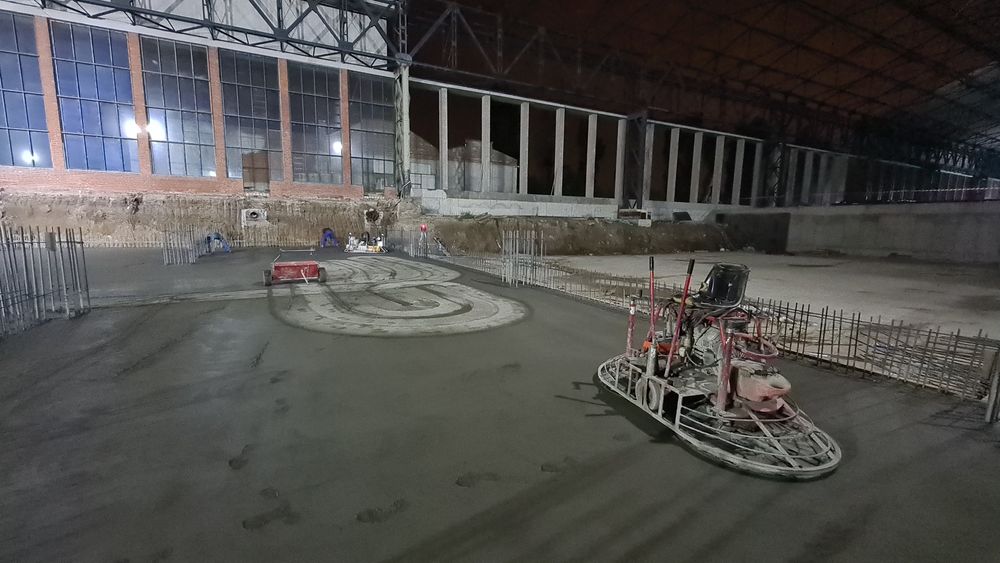 Sapa din beton elicopterizata industrial finisat cu elicopter, cuart