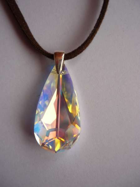 Сваровски - капка Tear Drop със сребърен държач - за Свети Валентин и