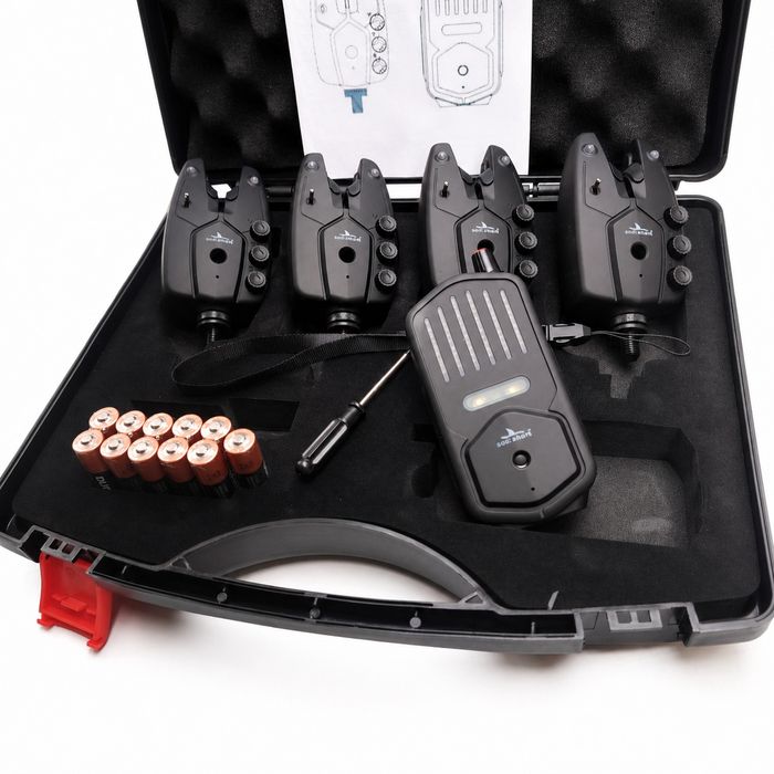 Set 4 Avertizori cu Statie EAST SHARK 4+1 cu sunete Polifonice RF2958B