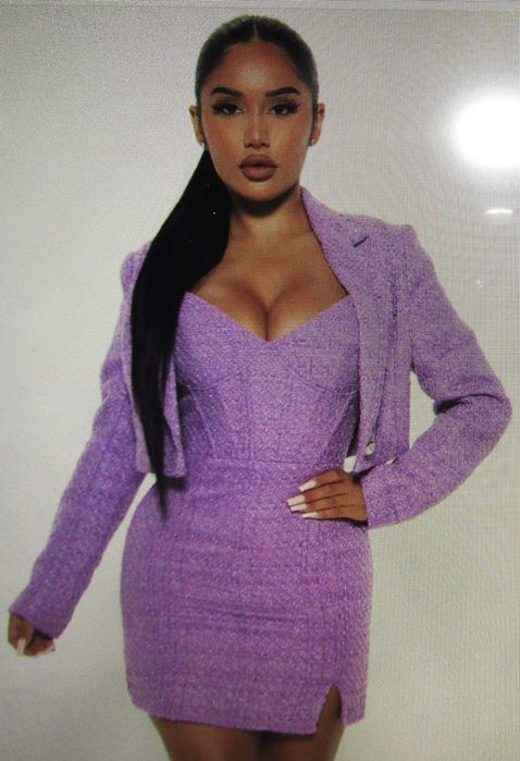 FASHION NOVA Комплект От Туид - Рокля и Сако