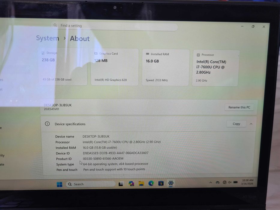 Lenovo Thinkpad X1 Yoga gen 2