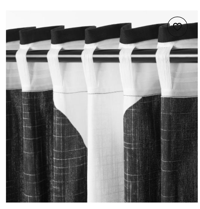 Завеси черно бели 2 пакета (общо 4 броя) чисто нови