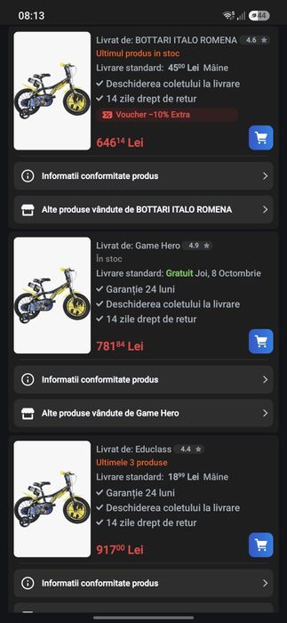 Bicicleta pt Copii 14" Batman Dino Bikes