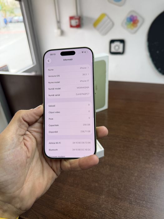 Vand Iphone 17 256Gb Full box Impecabil
