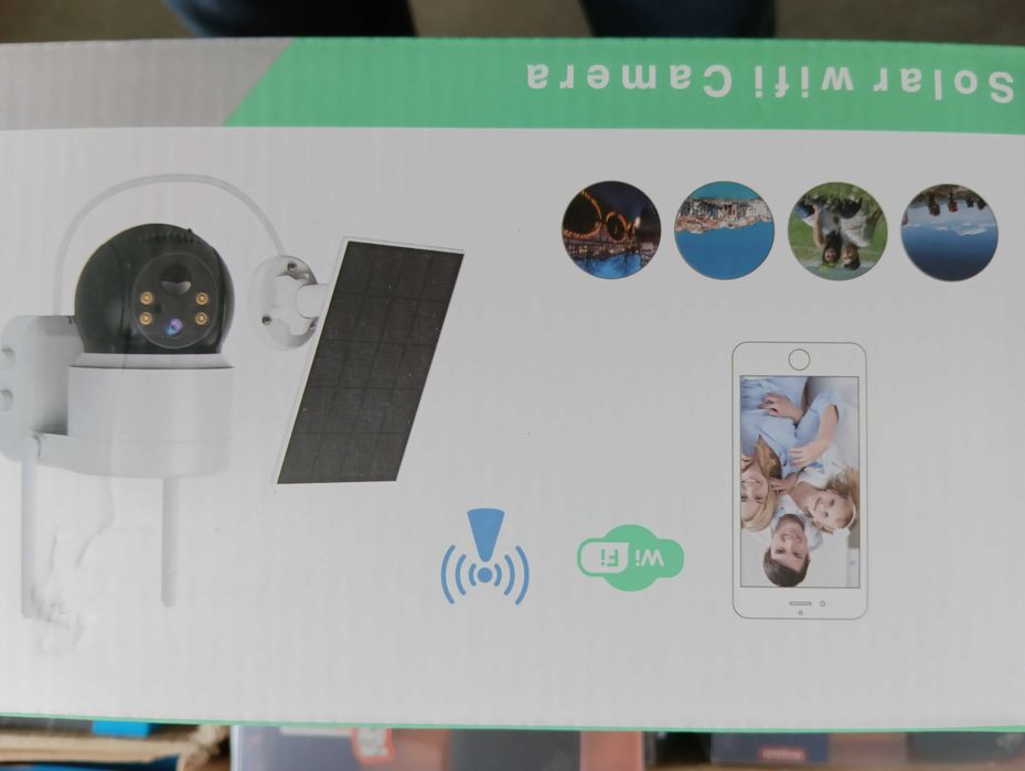 Соларна безжична въртяща се камера WI FI 5MP iCSee LED св