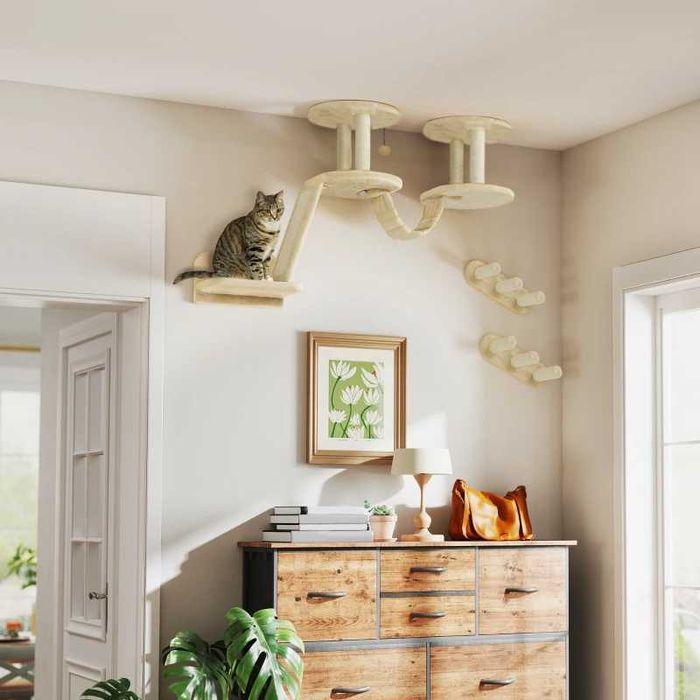 Комплект стълби за котки PawHut, за стенен и таванен монтаж