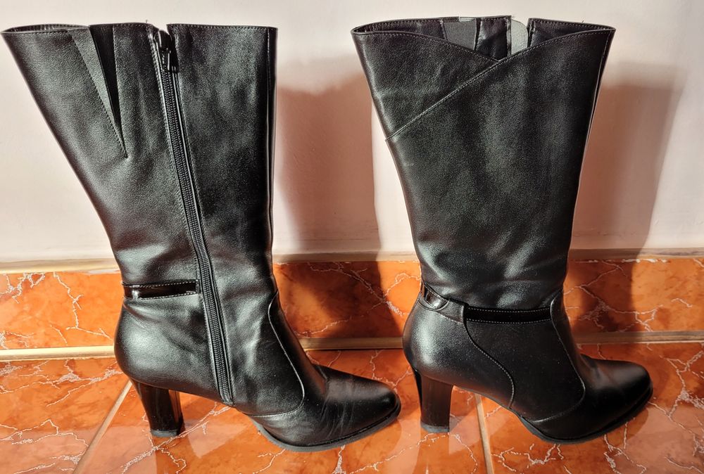 Cizme de dama negre piele naturala