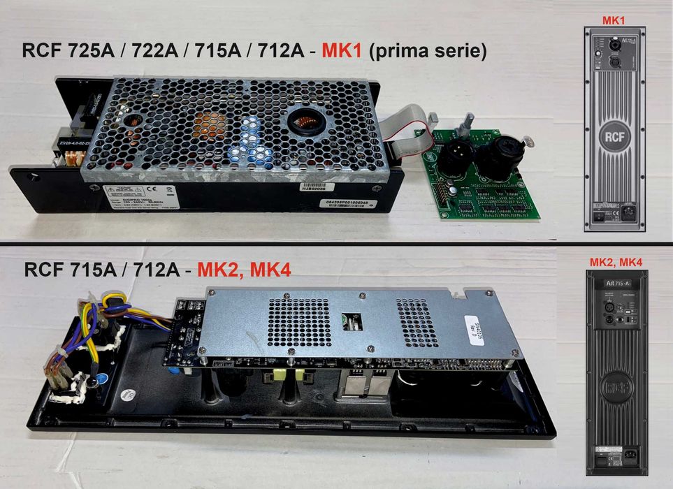 Componente boxe RCF (module amplificare, difuzoare, drivere, incinte)