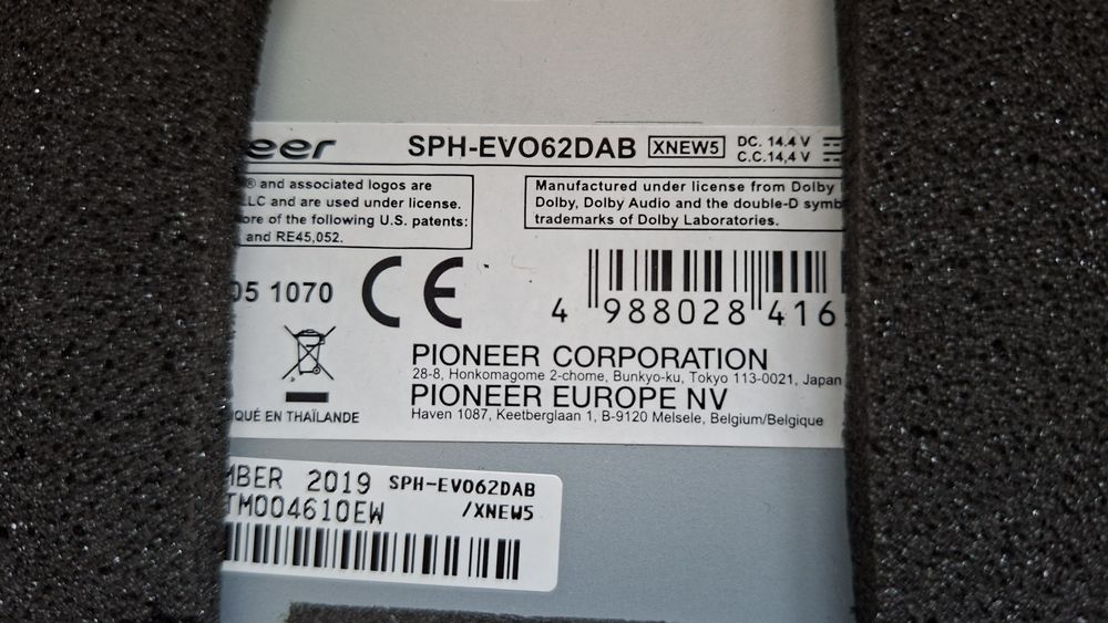 Pioneer SPH-evo62dab Apple-Andtoid CARPLEY
