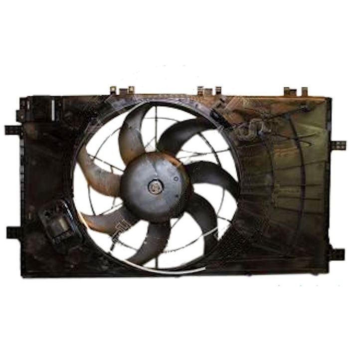 GMV radiator electroventilator Opel Insignia (G09), 2008-2017 Motor 1,6 Turbo 132kw Benzina, dimensiune 375mm, cu 4 pini, cu rezistenta, plastic,
