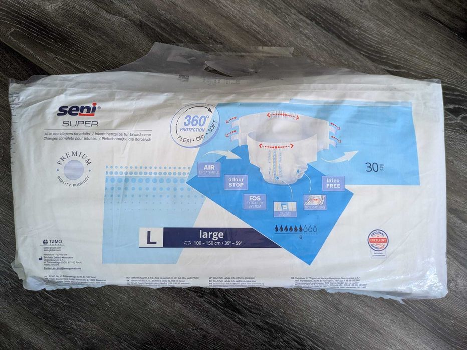 Scutece premium adulti: Seni Super - marime L, 20 buc
