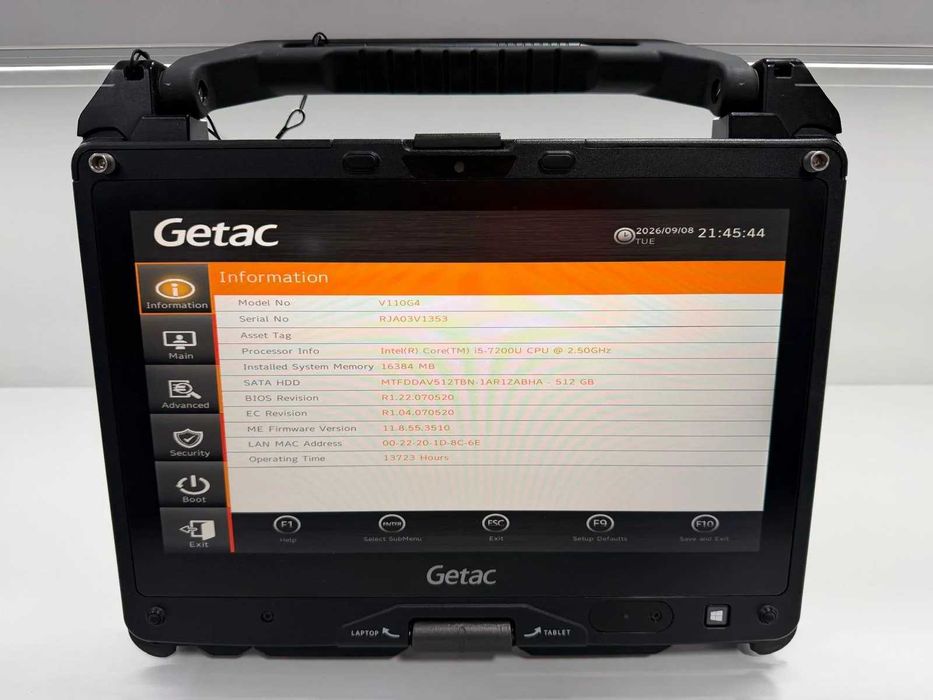 Laptop SH GETAC v110 g4 Fully Rugged i5-7200U SSD 512Gb 16GB Ram diagnoza auto touchscreen